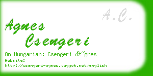 agnes csengeri business card